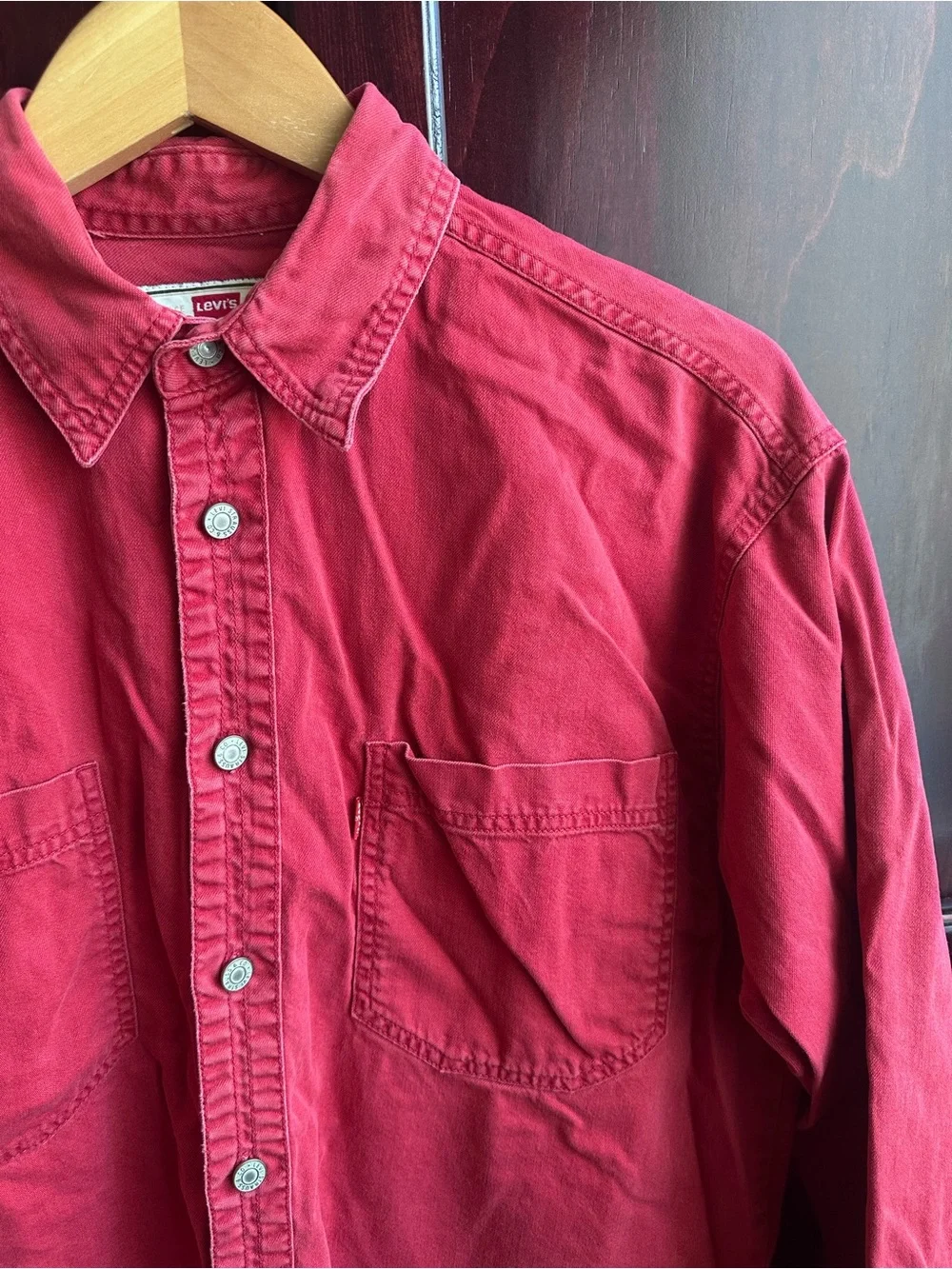 90s Vintage Levi's Red Lightweight Shirt Jacket